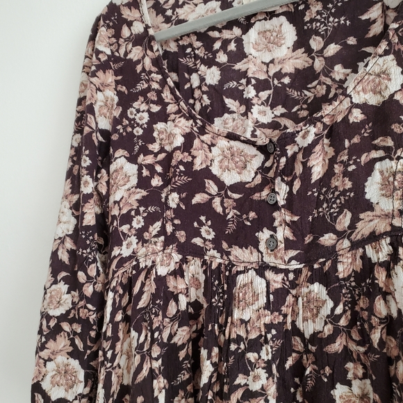 Denim & Supply Brown Floral Babydoll Mini Dress - Picture 7 of 11